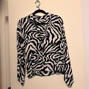 Wallis Black and White Animal Print Button Down Shirt